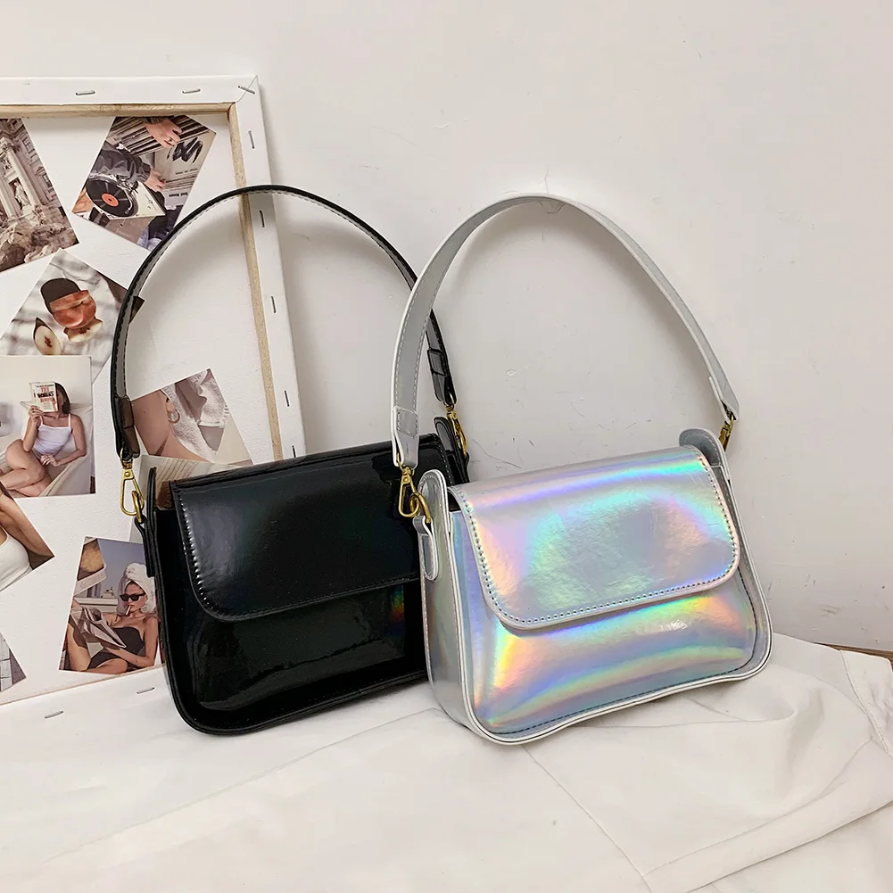 

Fashion Women PU Leather Shoulder Underarm Bag Casual Ladies Pure Color Small Flap Purse Handbags