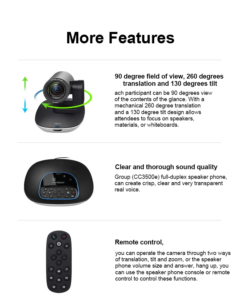 Аудиосистема Logitech CC3500e Group HD веб-камера для видеоконференций деловой комплект с