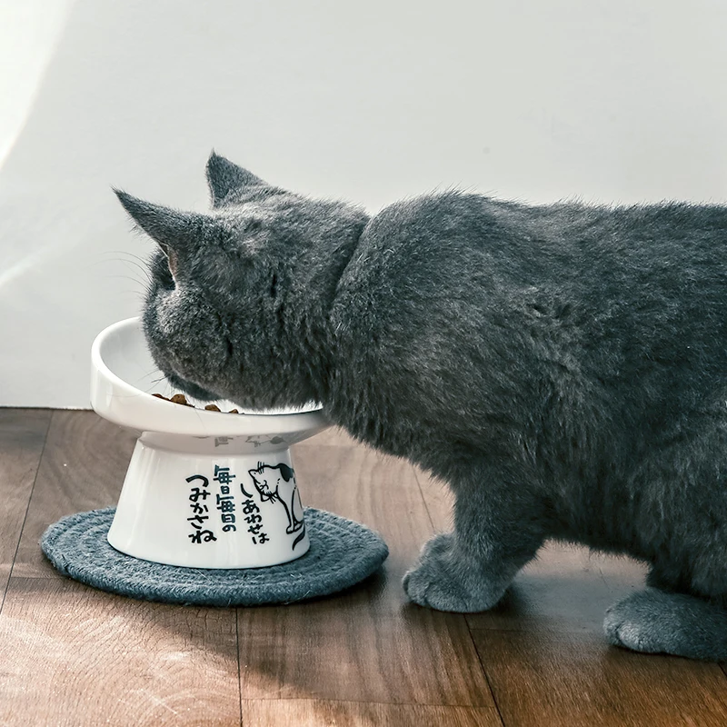 

Милая миска для кошек керамическая защита шейный корм миски для щенков и собак зоотовары одна миска кормушка для кошек
