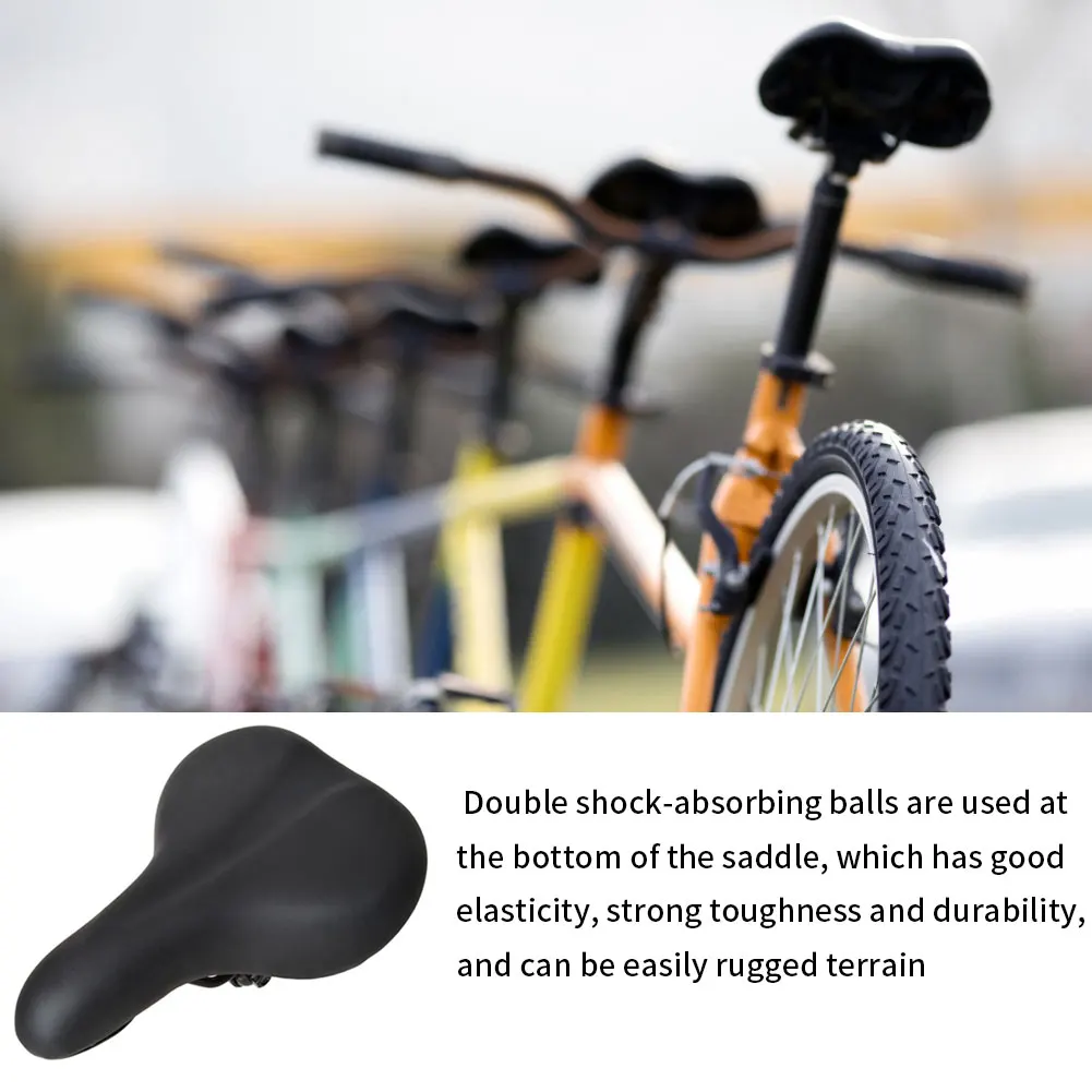 

MTB Mountain Bike Bicycle Comfort Saddle Mountain Bike Seat Matte Surface Dual Spring Suspension Shock Absorbing For Bike Black
