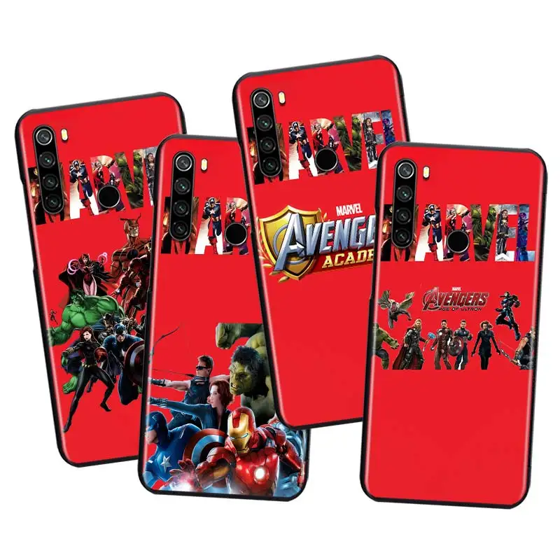 

Phone Case -Marvel The Avengers For Xiaomi Redmi Note 4 4X 5A 5 6 7 8T 8 9T 9S 9 10 10S Prime Pro Max Black Soft TPU Cover