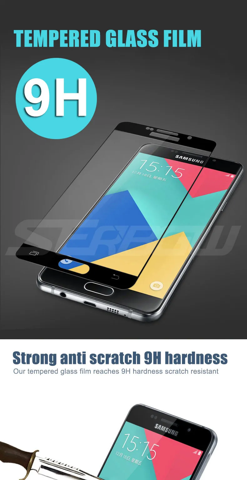 9D Защитное стекло для samsung Galaxy A3 A5 A7 samsung J3 J5 J7 S7 закаленное защитное стекло для экрана