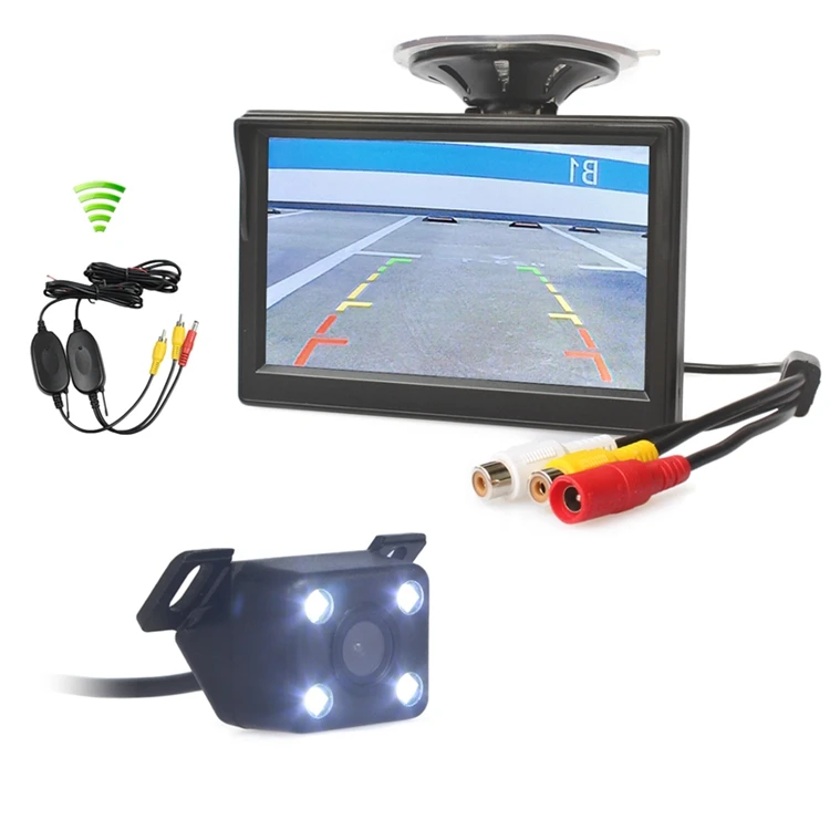 DIYKIT беспроводной " автомобильный монитор заднего вида авто парковка Vedio+ светодиодный ночного видения резервная камера заднего вида HD Автомобильная камера заднего вида - Название цвета: 820