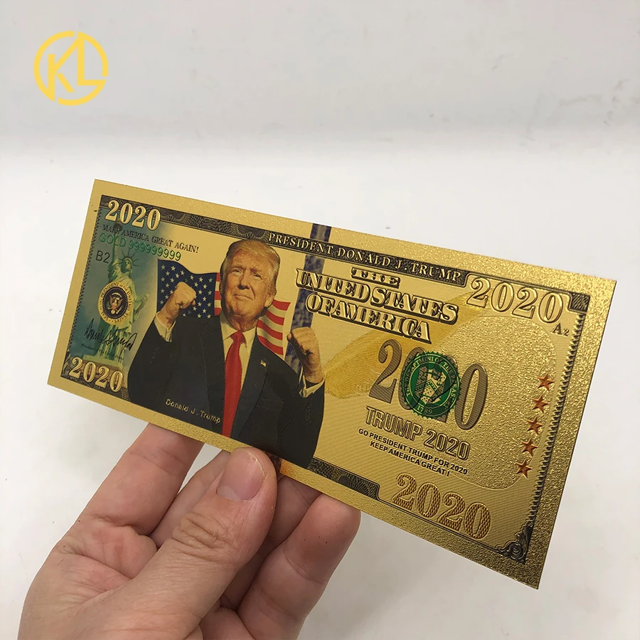 1 шт. Клейна Европейский стиль Американский Новинка 100 доллара 24k 999 9 позолоченный