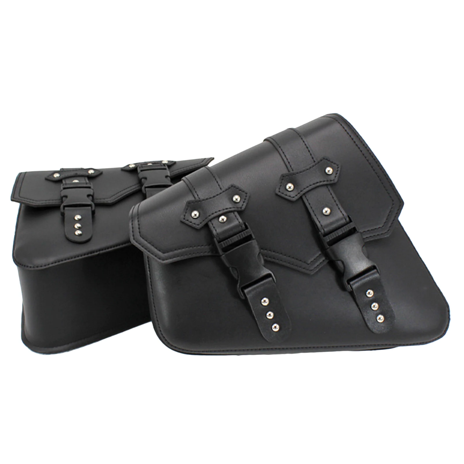 

Light Motorcycle Retro Saddle Bag Side Tool Triangle Bag Multi-functional Storage Front Frame Bags Bottle Pocket Black Universal