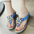 Женские богемные сандалии с бусинами COVOYYAR, модные пляжные шлепанцы разных цветов с ракушками, тапочки, WSS812, лето 2022
