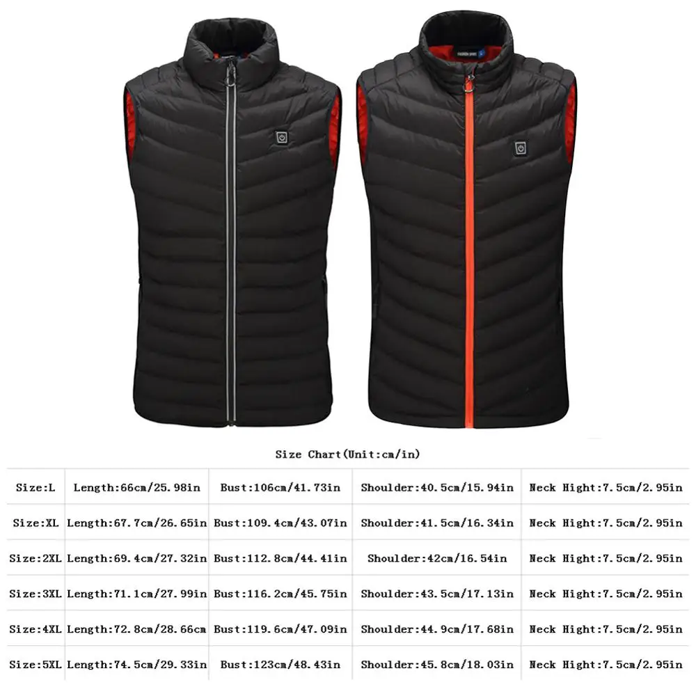 

Men Women Outdoor USB Charging Electric Heated Vest Jacket Coat Clothing Skiing Winter Warm Heating Body Warmer Coat Dropship