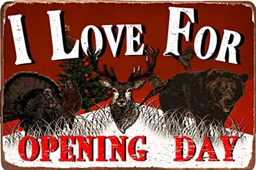 

Metal Wall Sign Home Decoration I Love for Opening Day Retro Bar Bistro Corridor Wall Decoration Metal Plate 8x12 Inches