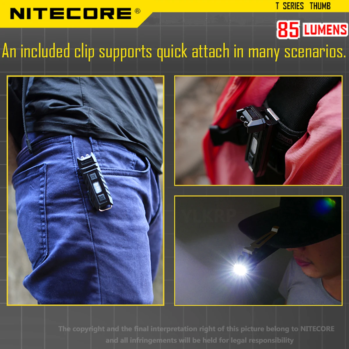 Nitecore большой палец USB Перезаряжаемый белый + красный светодиодный рабочий