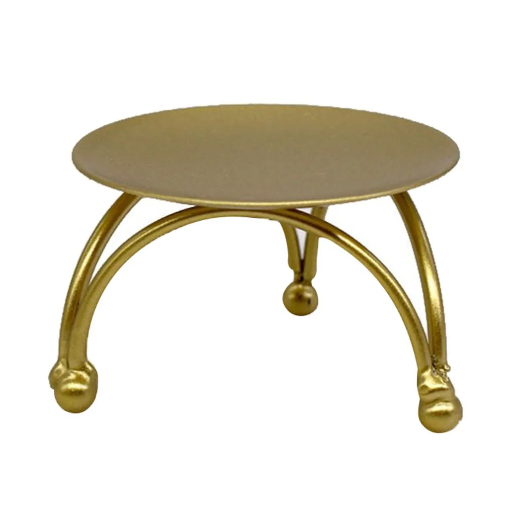 

Iron Candle Holder Golden Geometric Table Candlestick Candle Plate Home Deco