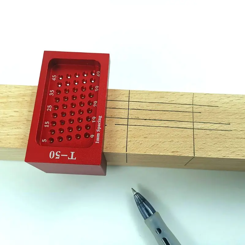 

T50 T-type Hole Positioning Ruler Aluminum Alloy Wood Gauge Woodworking Scriber E7CB