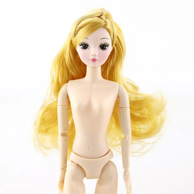 Новинка 30 см подвижные шарнирные куклы bjd игрушки милые 3D большие глаза длинные парики настоящие ресницы Обнаженная кукла голова тело Рождественский подарок для девочек - Цвет: 6