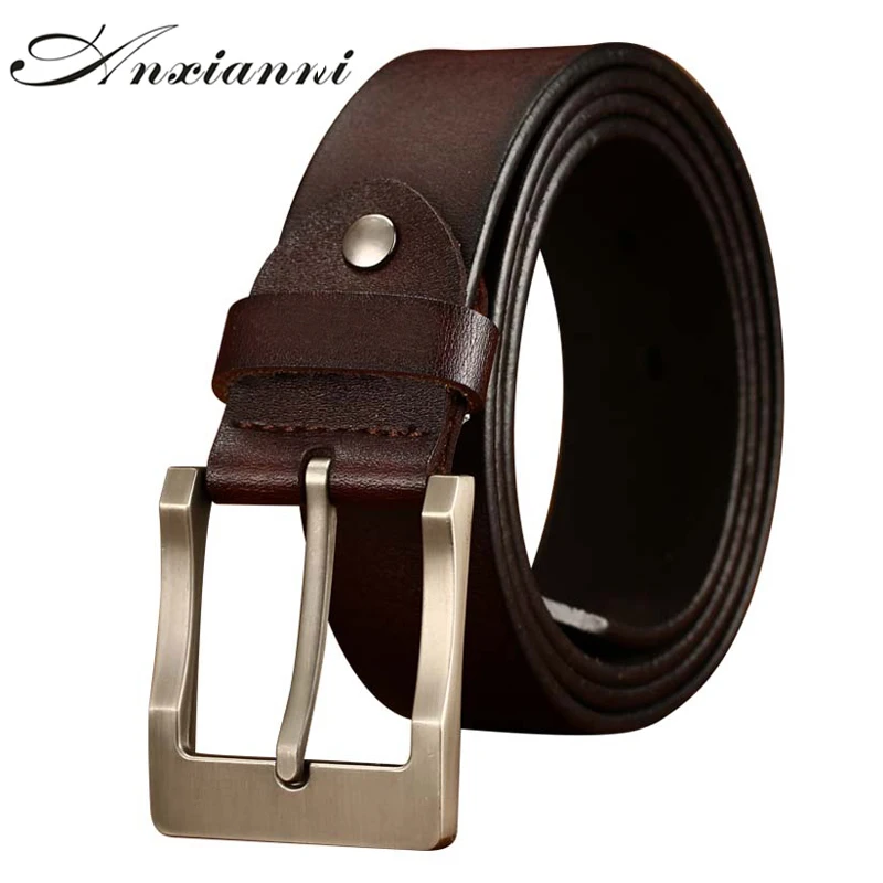 men's genuine leather belt fashion  casual  High quality belt cowhide retro buckle new design black brown Belts