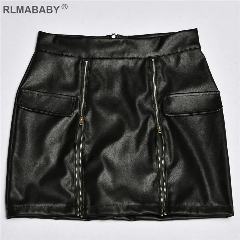 RLMABABY платье из искусственной кожи с рюшами на молнии, Женский комплект 2 шт. платье с v-образным вырезом и длинным рукавом, облегающее платье на молнии, сексуальное платье для ночного клуба