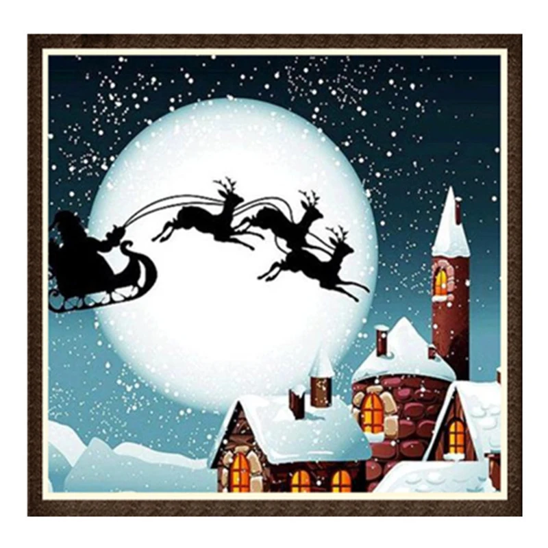 Рукоделие 5D Diy бриллиантовый рисунок Рождество Декор Картина круглая Алмазная