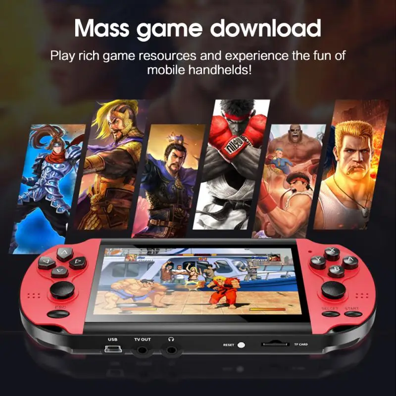 

X1s 4.3-inch Screen 8G Game Console Unique Vibration Speaker Built In 10000 Nostalgic Classic Games Support Movie Music