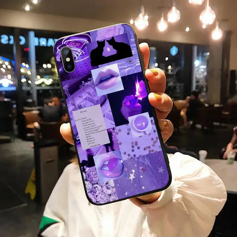 

infinity on Purple aesthetics poster Anti-fall protective Phone Case for iPhone 11 12 pro XS MAX 8 7 6 6S Plus X 5S SE 2020 XR