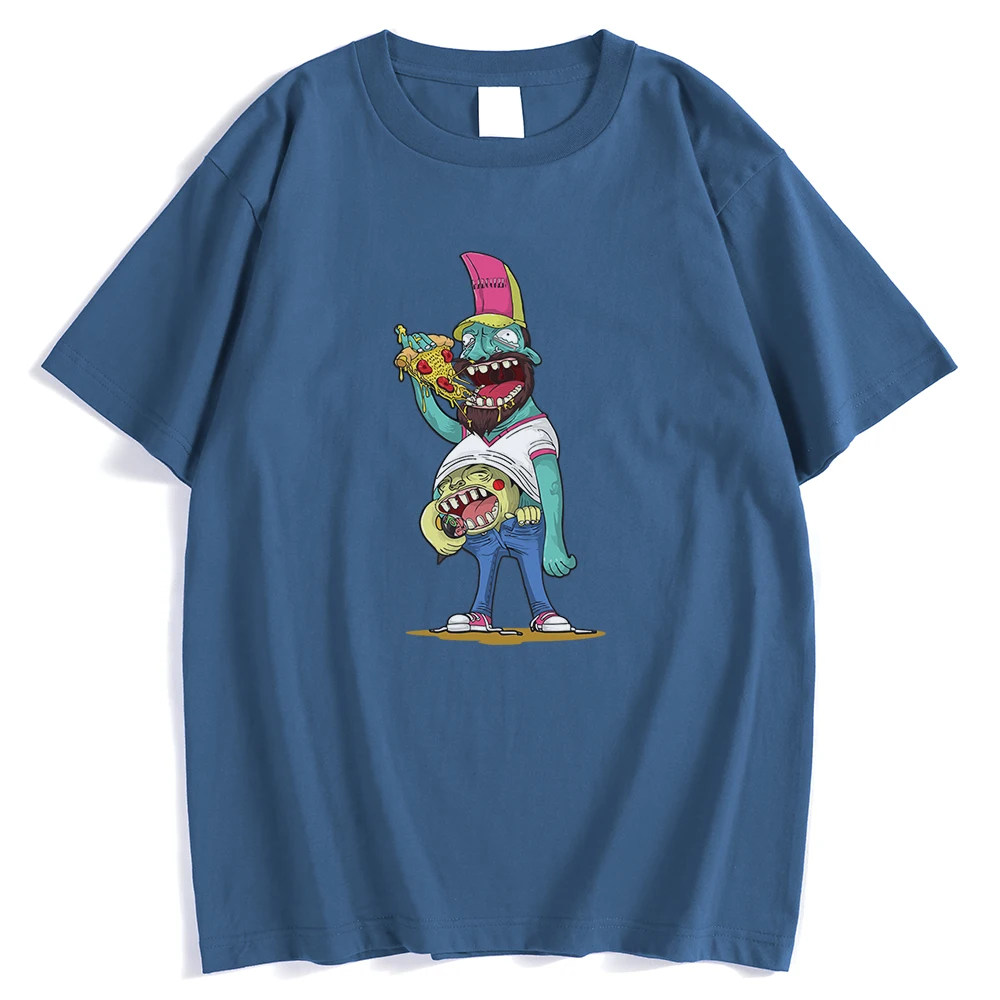 Уличная одежда мужская футболка с принтом зомби еда пицца мороженое уличная