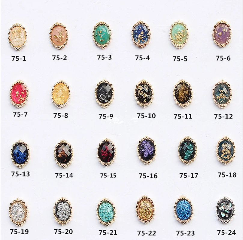 10 шт. украшения для ногтей из металлического сплава 75 Золотая фольга смола