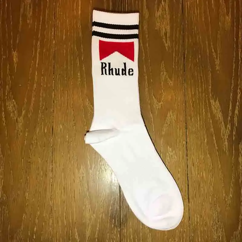 RHUDE носки для мужчин и женщин хип-хоп Rhude трубчатые носки для колледжа Ветер Rhude wild doodle носки - Цвет: 1