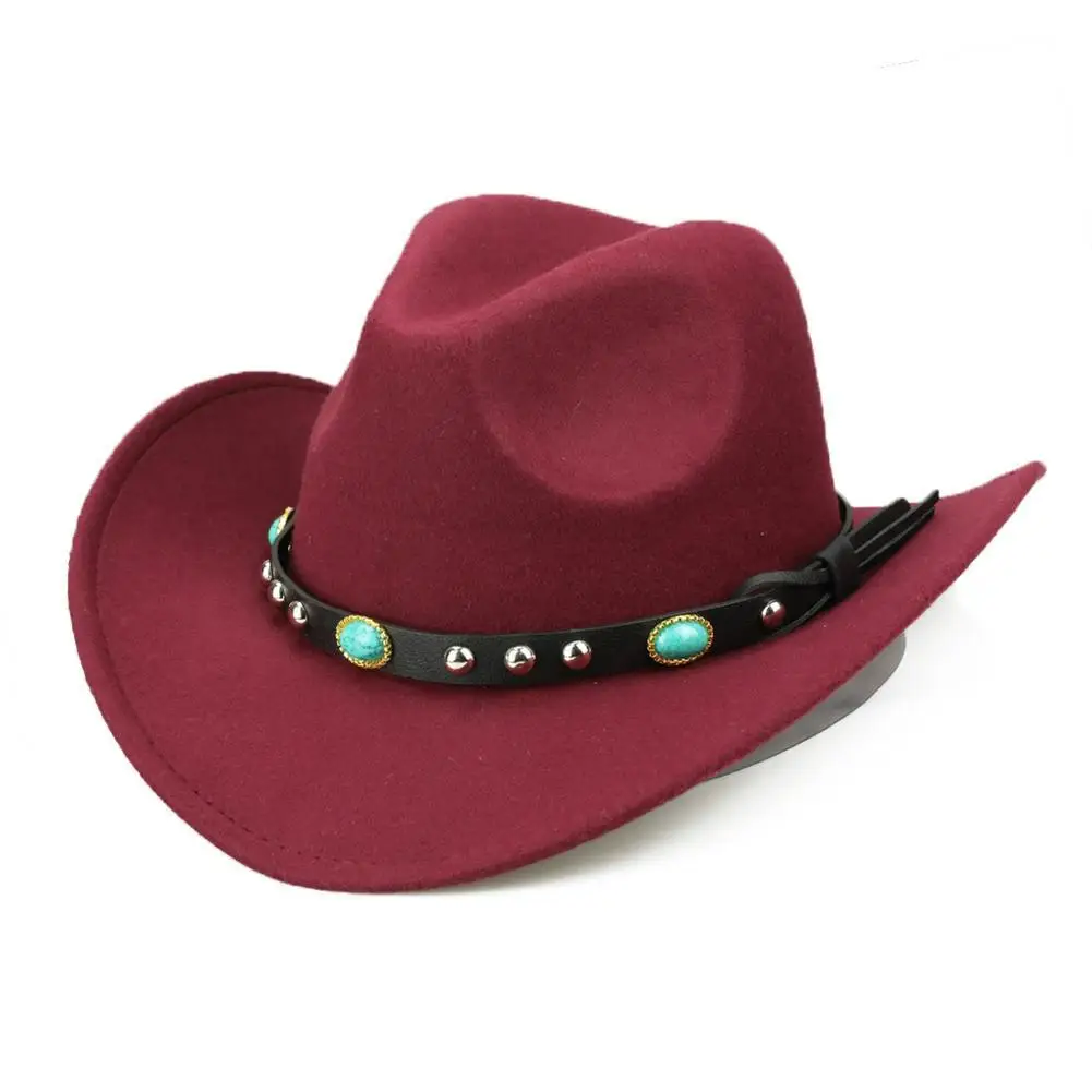 

Модные шапки с заклепками и широкими полями, ковбойская шляпа ковбоя в западном стиле, кепка сомбреро джаз