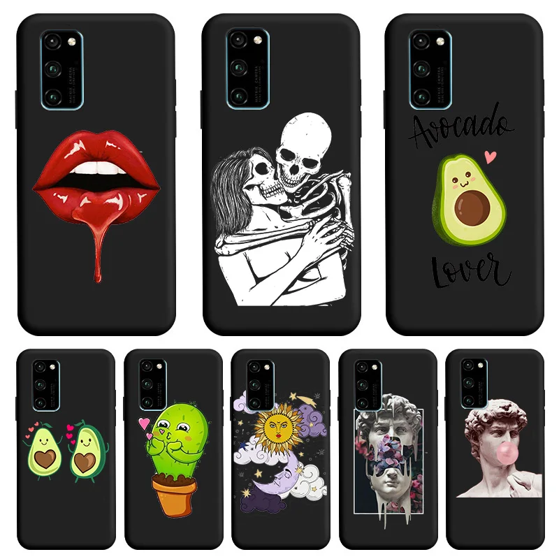 

Personality Black Soft TPU Shell For Honor Play4 Play4Pro V30 V30Pro Case Matte Material Phone Case Cover For Honor V30 Pro Case