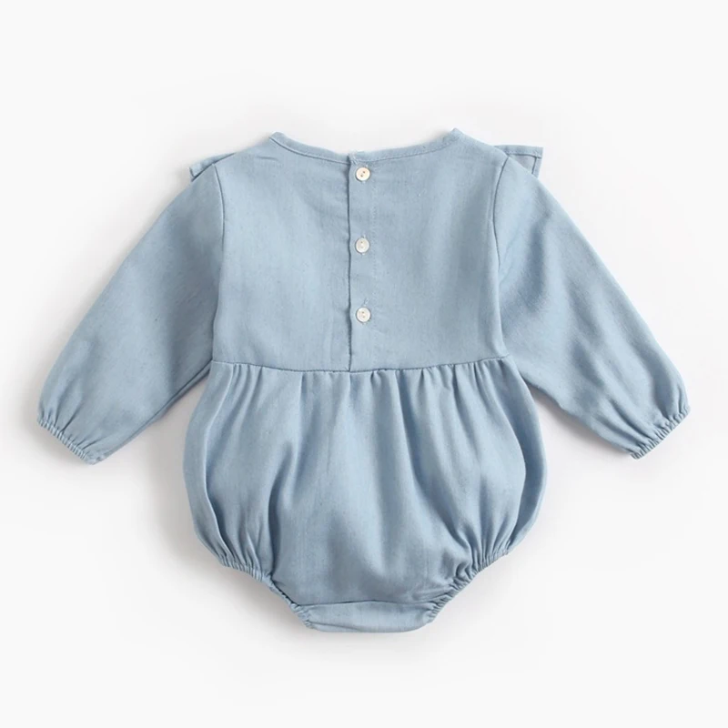 Newborn Baby Girls Cowboy Long Sleeve Clothes Rompers New 2020 Spring Autumn Toddler Triangle Jumpsuits 0-3Yrs | Детская одежда и