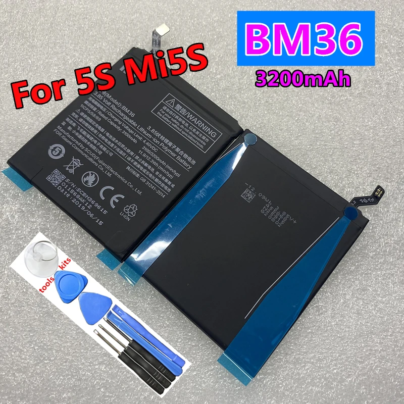 

New Original BM36 3200mAh Battery for Xiaomi 5S Mi5S Mobile Phone Batteries
