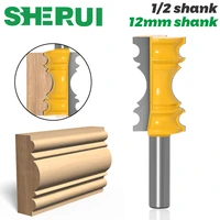 1pc large elaborate chair rail molding router bit 12 12mm shank line knife tenon cutter for woodworking tools
