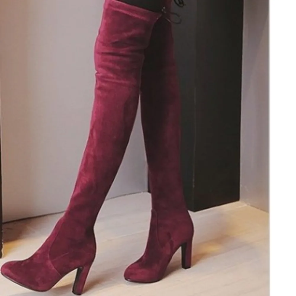 Большие размеры 35 43 классические демисезонные сапоги до колена на шнуровке