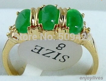 Бесплатная доставка&gt изумрудно зеленый нефрит 3 бусины желтое золото покрытое