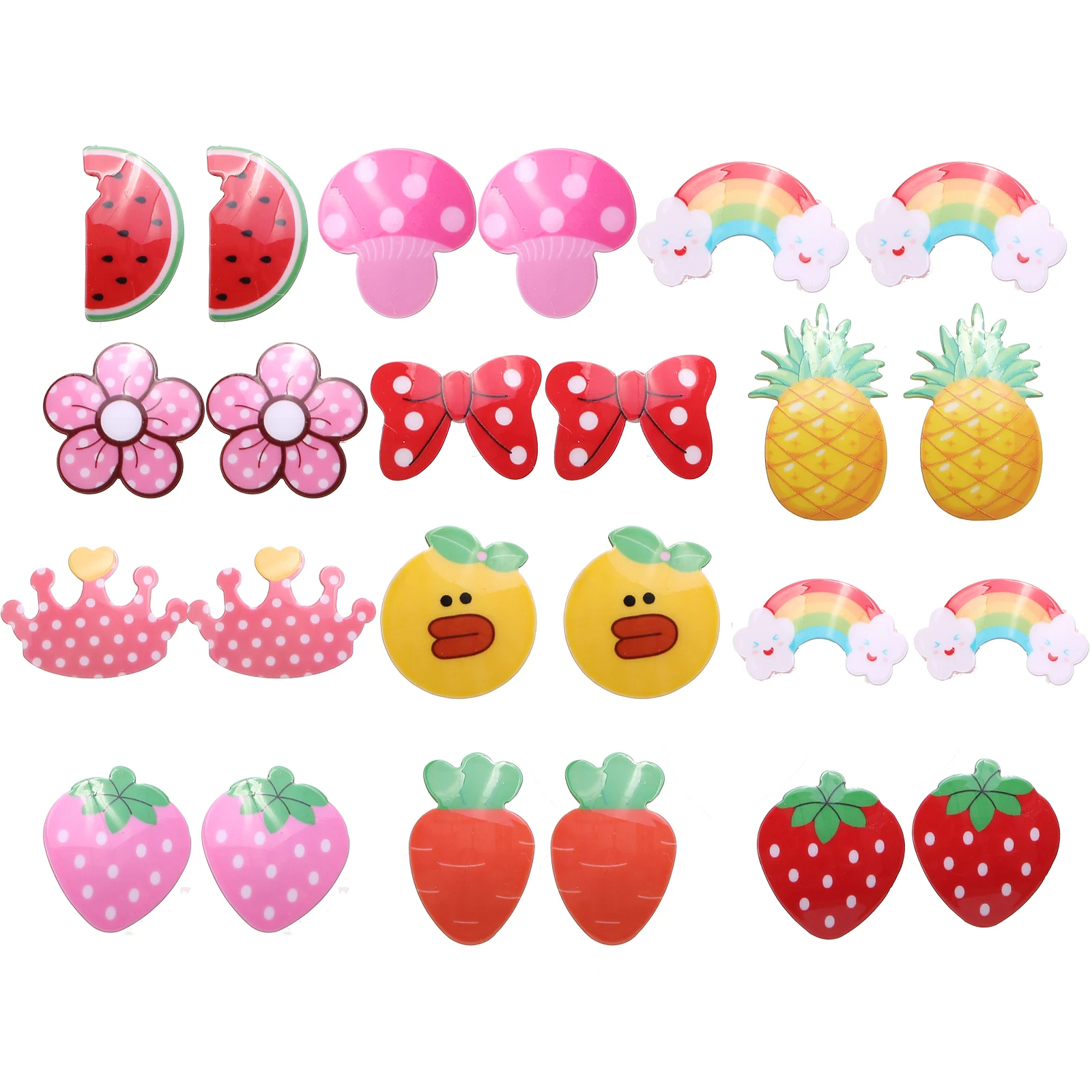 

Girls Flower Bangs Magic Paste Carton Bow Heart Hair Sticker Clip Tape Fringe Hair Bang Patch Hair Accessories