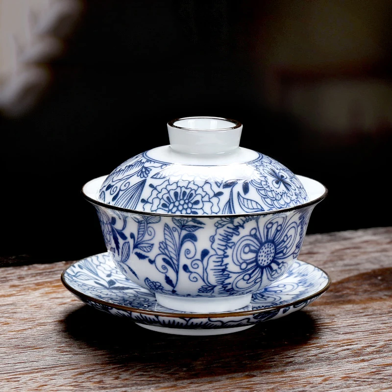 Фарфоровый чайный набор Gaiwan в стиле ретро чашка для чая керамический толстый