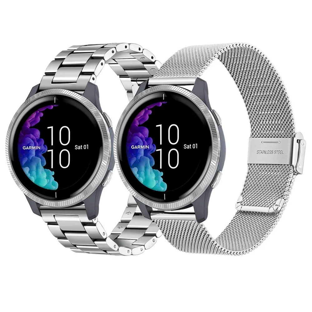 

For Garmin Vivoactive 4 3 4S band Magnetic milanese strap stainless steel wrist bracelet for Garmin Venu Sq Forerunner 245 band