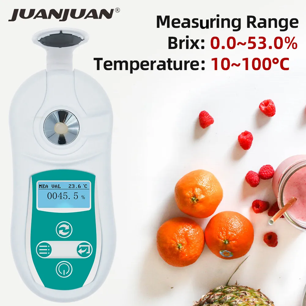 

Handheld Sugar Meter 0-53% Brix Digital In Wine Concentration Brix Tester Fluid Concentration Measuring Instrument 44% off