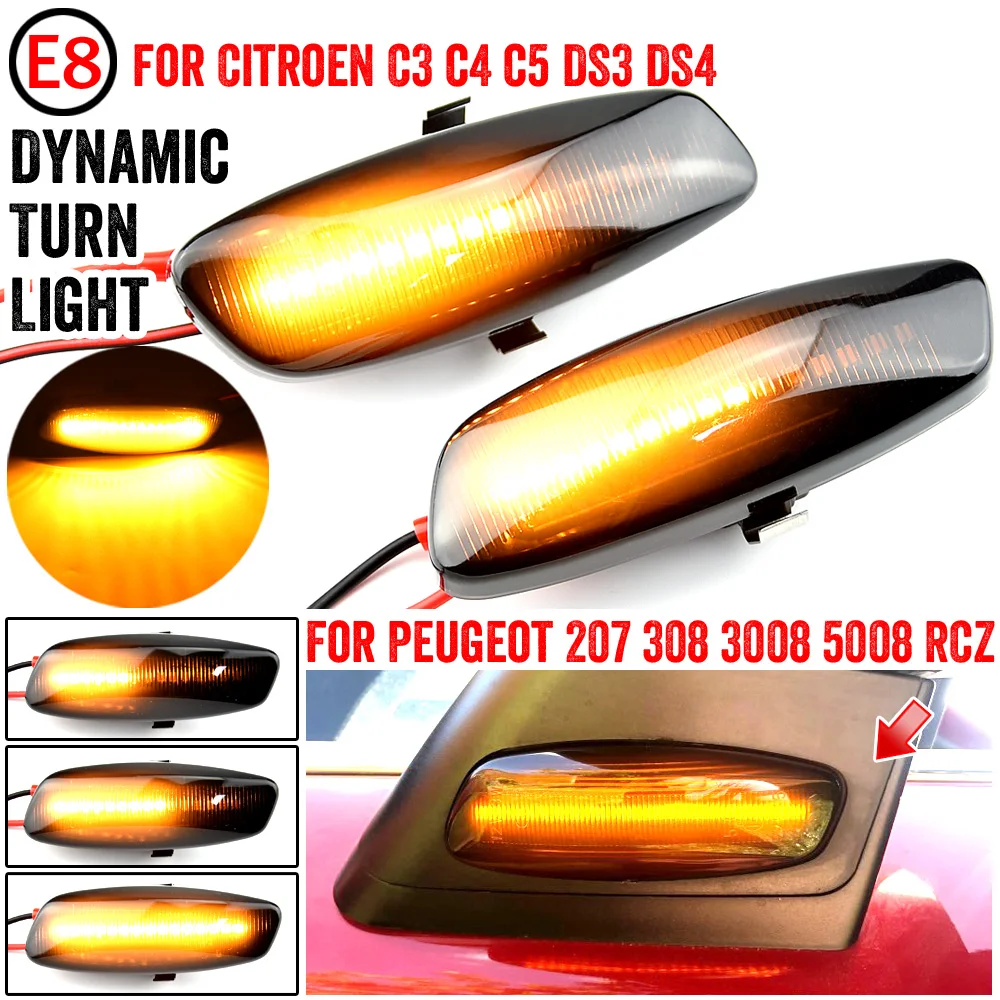 2 шт. световой поворотник для Citroen C3 C4 C5 DS3 DS4 Peugeot 207 308 3008|Сигнальная лампа| |