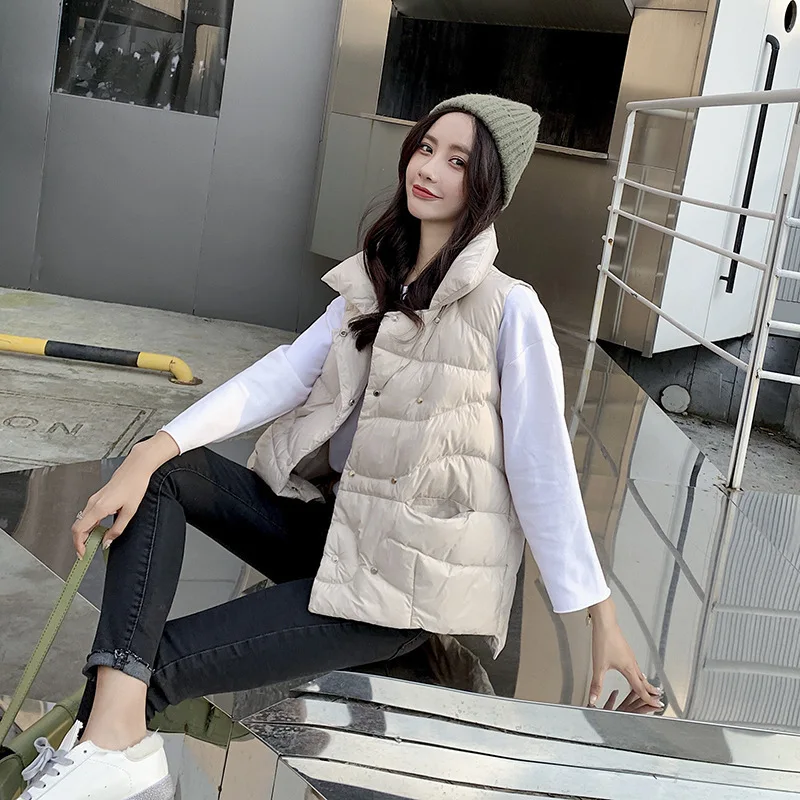 

2021 down vest women's short autumn/winter new style Korean lightweight down jacket vest vest jacket