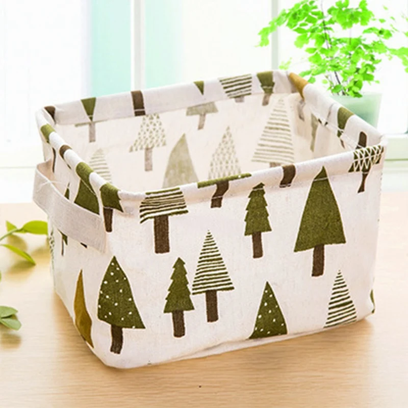 Фирменная корзина для хранения Милая льняная настольная коробка держатель