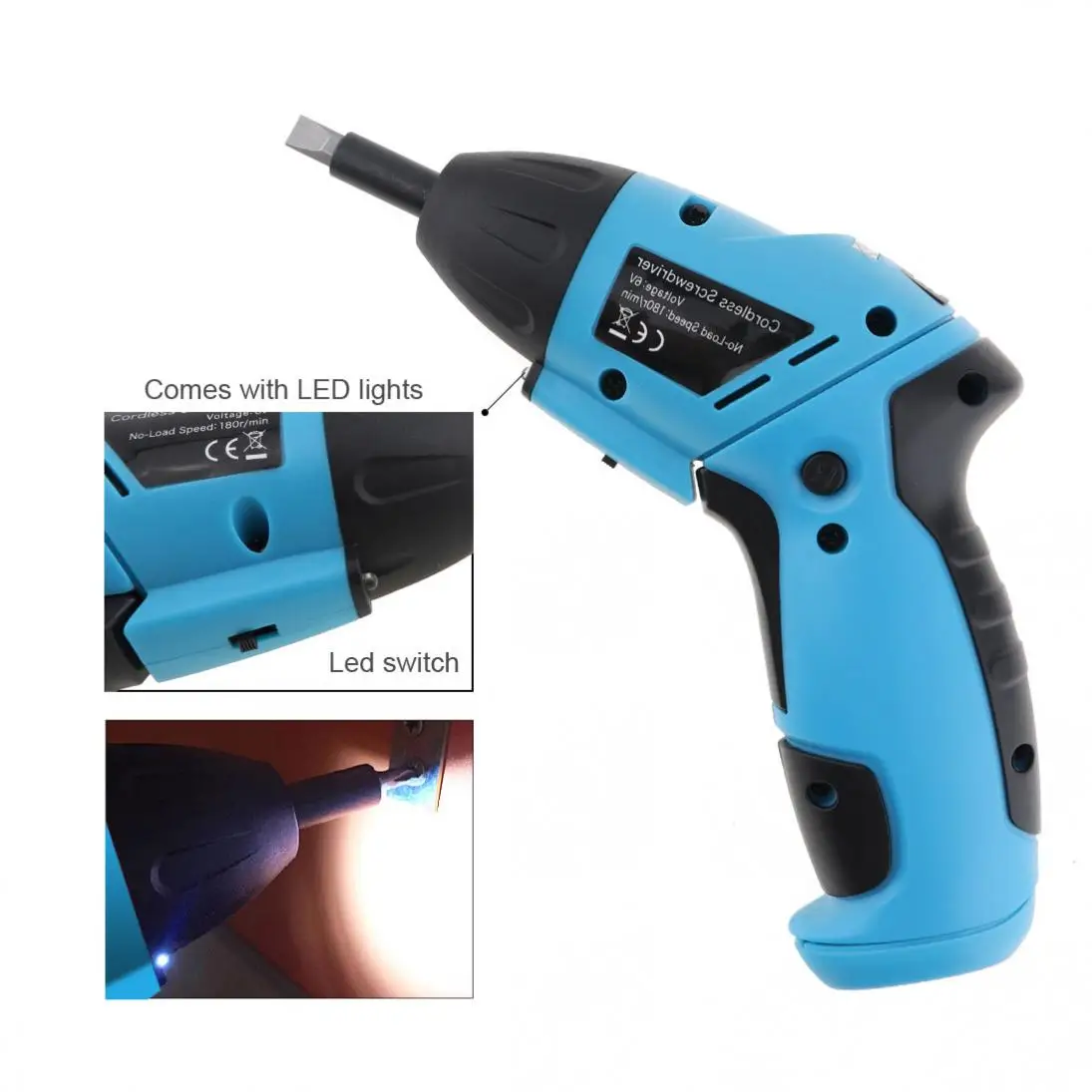 Шуруповерт аккумуляторный 6 в со светодиодной подсветкой и двунаправленным