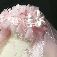 bachelorette party veil boho flower crown bridal veil girls floral wreath tulle veils with beaded tassel embellished