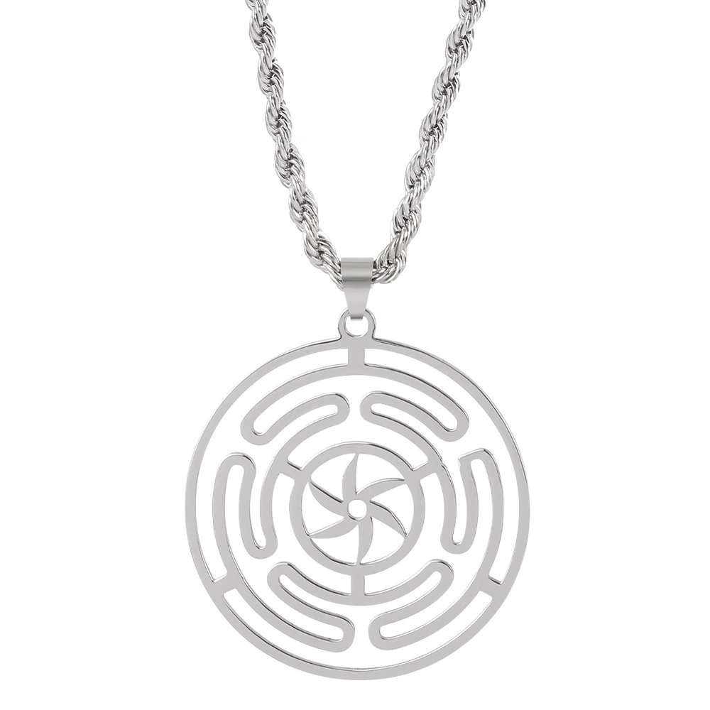 Модное Длинное Ожерелье Hekate Wheel из нержавеющей стали подвеска Strophalos Hecate