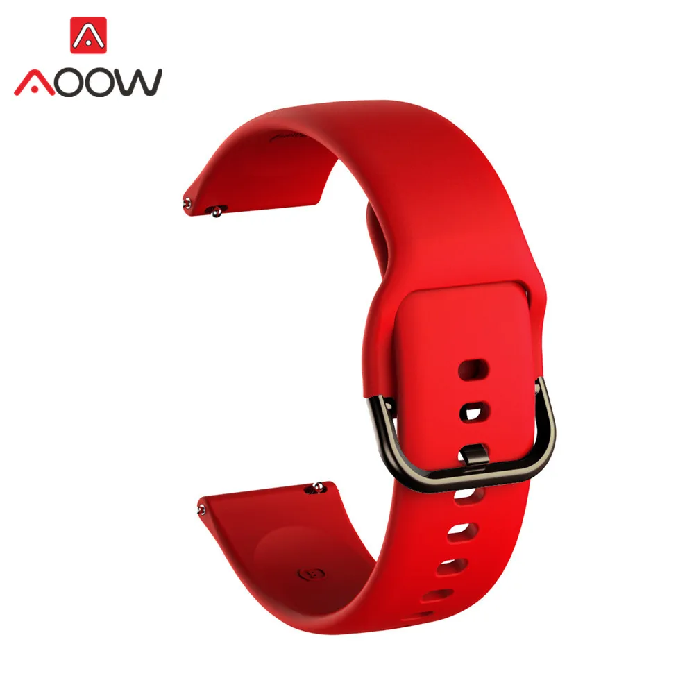 

20mm Silicone Sport Strap Soft Rubber Waterproof Replacement Band Correa for Samsung Galaxy Watch 42mm S2 Active2 Amazfit GTS