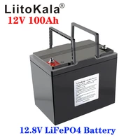 liitokala 12 8v 100ah lifepo4 battery with 100a bms 12v 100ah battery for go cart ups household appliances inverter