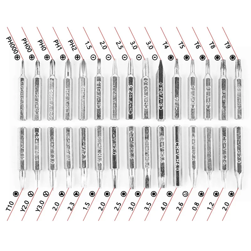 32 in one multifunctional manual screwdriver mobile phone computer and electronic product repair and disassembly tool set free global shipping