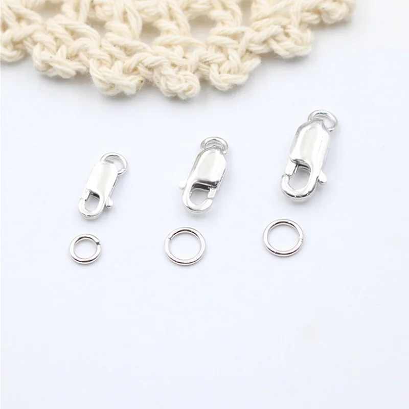 3 шт. серебряная пряжка-карабин для изготовления ювелирных изделий 3-4 мм |
