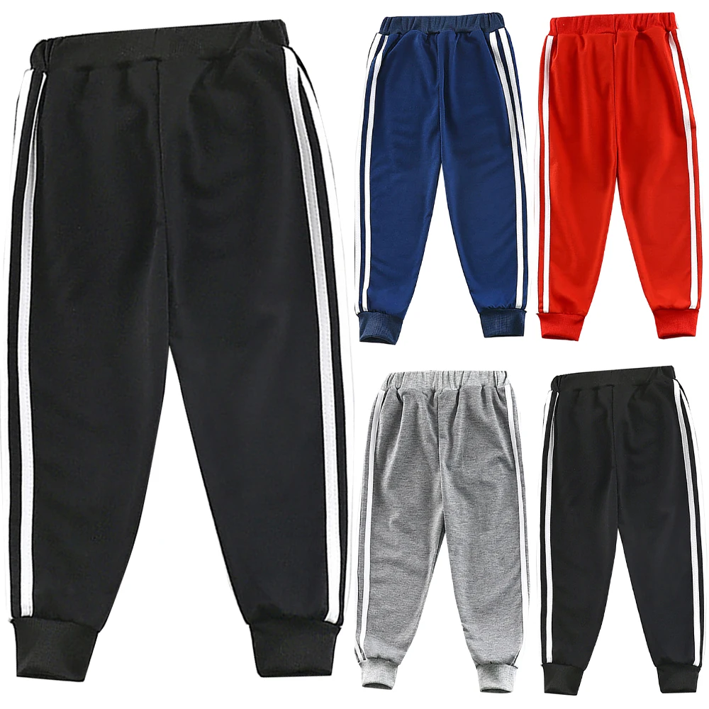 

Children Sports Pants Clothing Kids Toddler Long Pants Boys Girls Trousers Leggings Stripe Elastic Waist Joggers