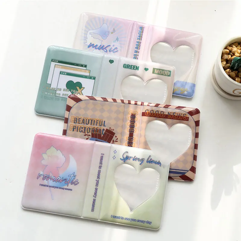 

Hot Sale New Cute Cartoon INS Album Photo 3-inch Mini Hollow Heart-shaped Album Holds Name Card Holds 36 Mini Photos