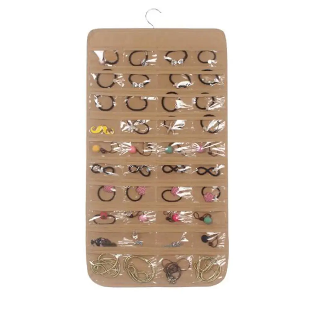 80 сетки нетканые ПВХ Висячие Сумки двухсторонний мешочек для хранения ювелирных