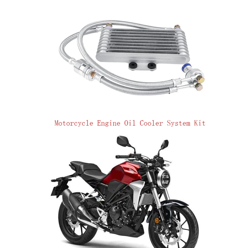 

Motorcycle Oil Cooler Parts Motorcycle Engine Oil Cooler Oil Cooling Radiator System Kit for Honda CB CG KYMCO SYM T1