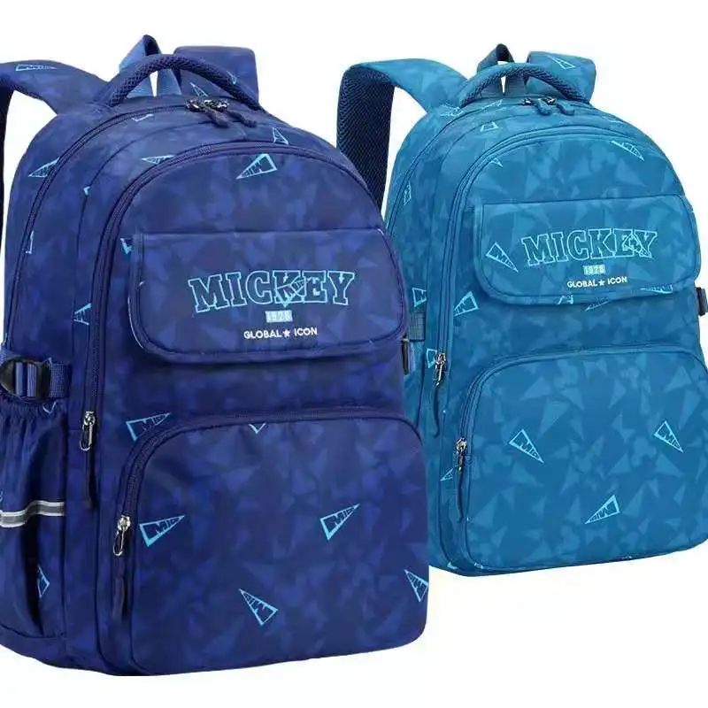 Школьный рюкзак для мальчиков, повседневный вместительный водонепроницаемый супер легкий ранец на плечо с изображением Диснея Микки Мауса...